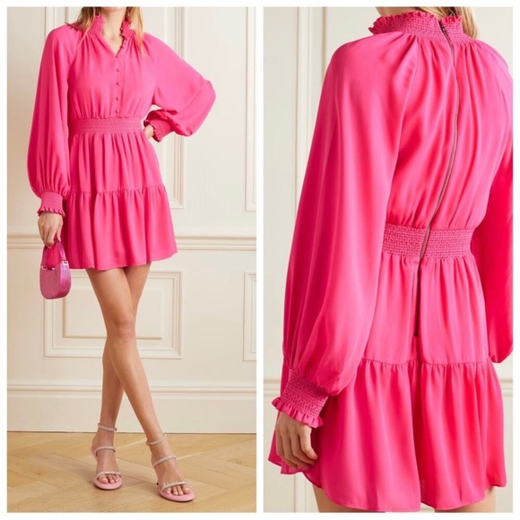 Alice + Olivia Dresses & Skirts - NWOT Alice + Olivia Lavinia long sleeves Mini Dress Wild Pink sz 2